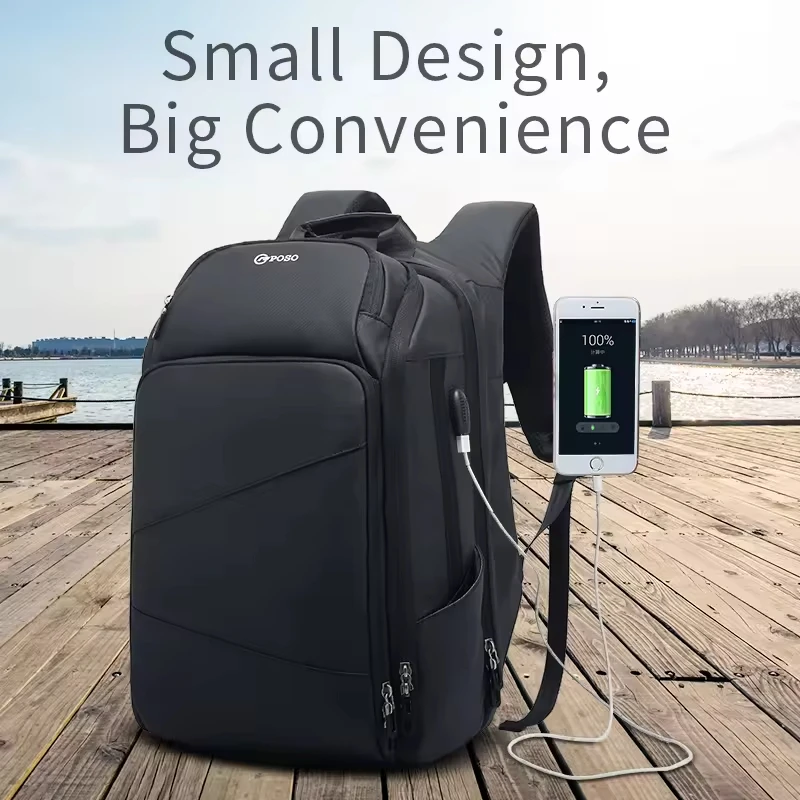 Men Backpack with Type-A USB Charging Port Waterproof Laptop Backpack 17 inch Casual Business Gifts for Xiaomi