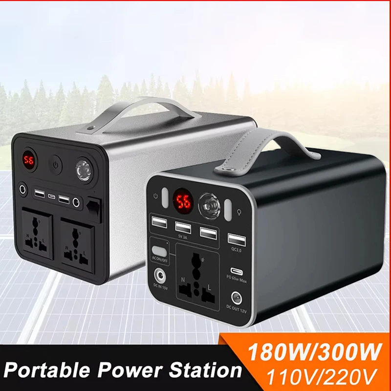 150W 180W 300W Portable Power Station AC DC Outdoor 315WH Solar Generator 42000mAh-90000mAh Battery Emergency Power Supply