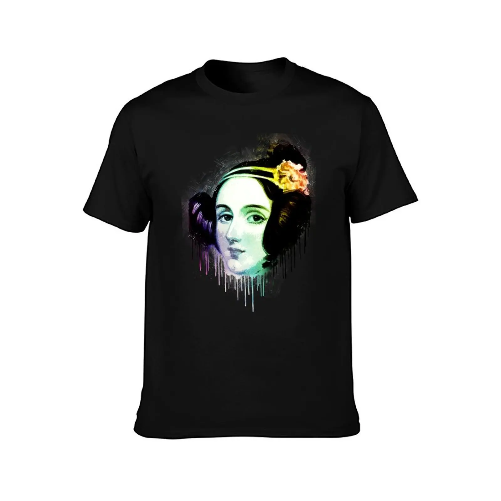 Ada Lovelace Urban Grunge Painting Rainbow Spectrum T-Shirt Summer Casual Cotton Tee Oversized Streetwear Tops 100% Cotton