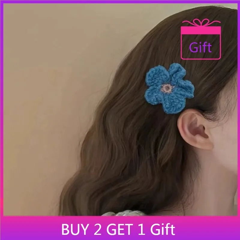 

Премиум-зажим для вязания крючком с цветком, вязаный зажим в виде утконоса для женщин, боковая заколка в стиле ретро, уникальный аксессуар для волос, 1 шт.