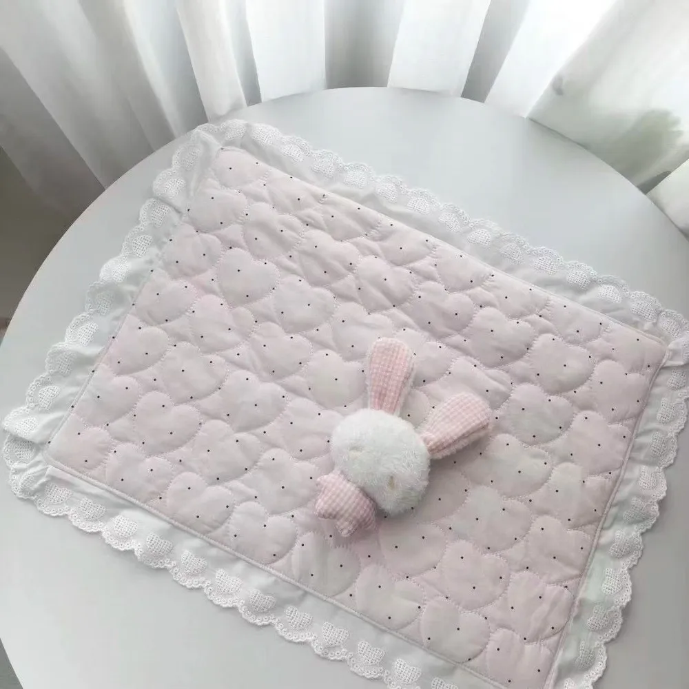 Love Lace Design Decorative Placemat Polka Dot Pattern Korean Style Decorative Tablecloth Plaid Pattern Photo Shoot Mat