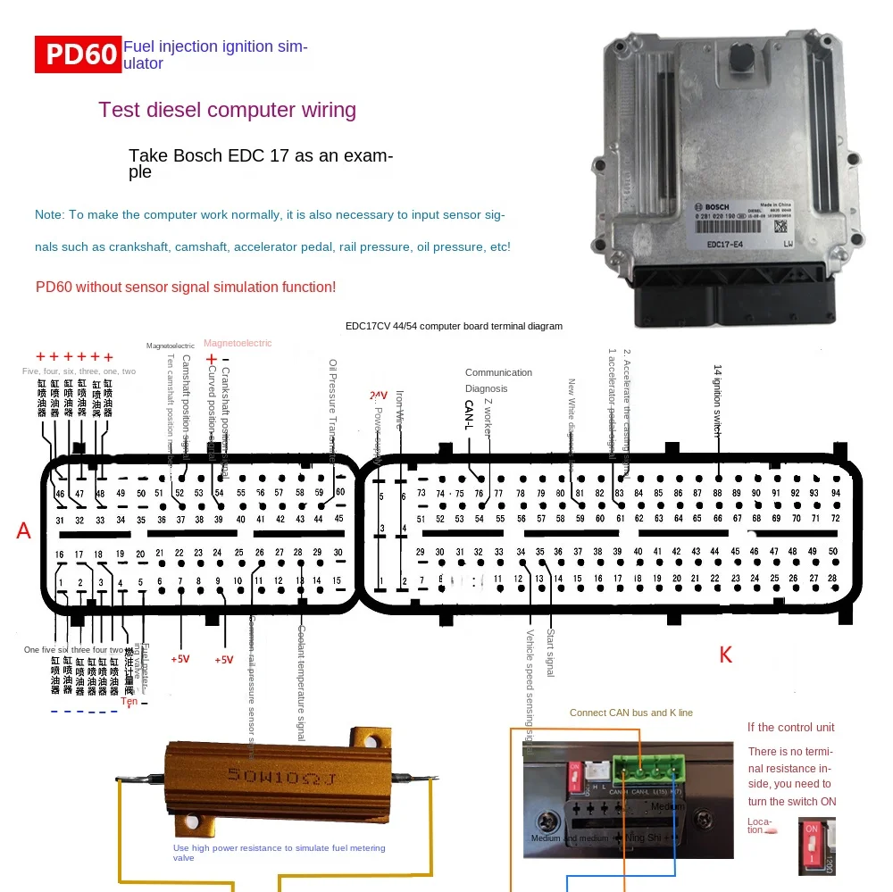PD60+ Fuel Injection Ignition Simulator ECU Maintenance Testing Equipment for Gasoline and Diesel Vehicle Computer Board - Image 5