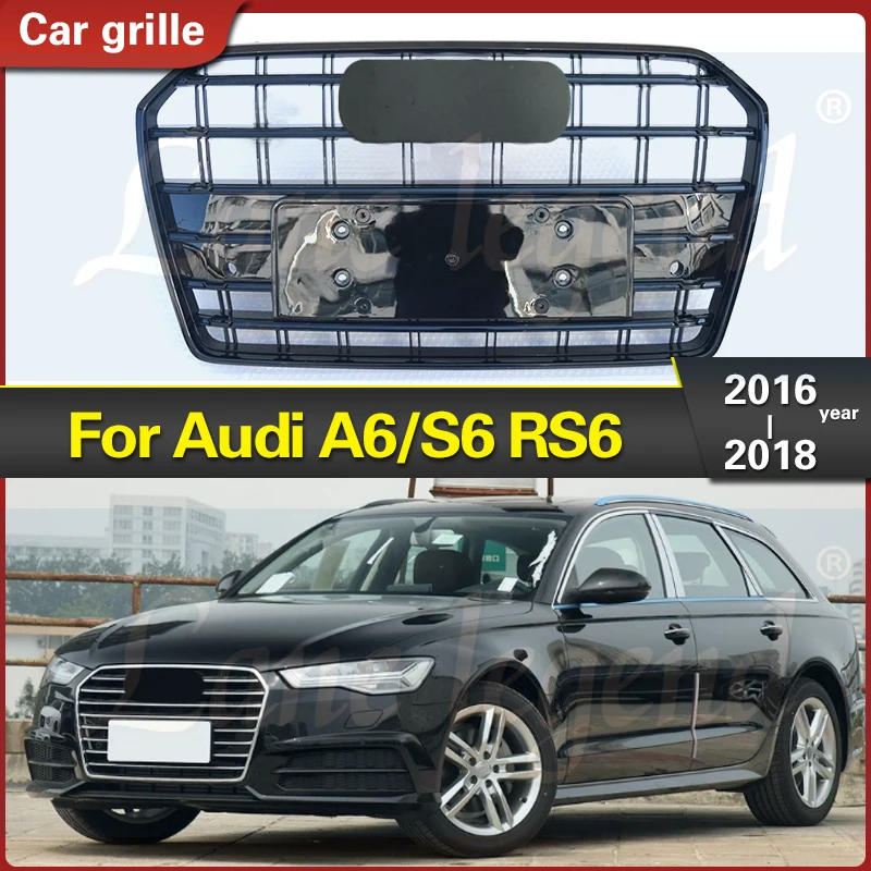 

For Audi A6/S6 2016-2018 Perfect Match Front Grills Racing Grills for RS6 Style Front Bumper Grille Air Intake Grille Styling