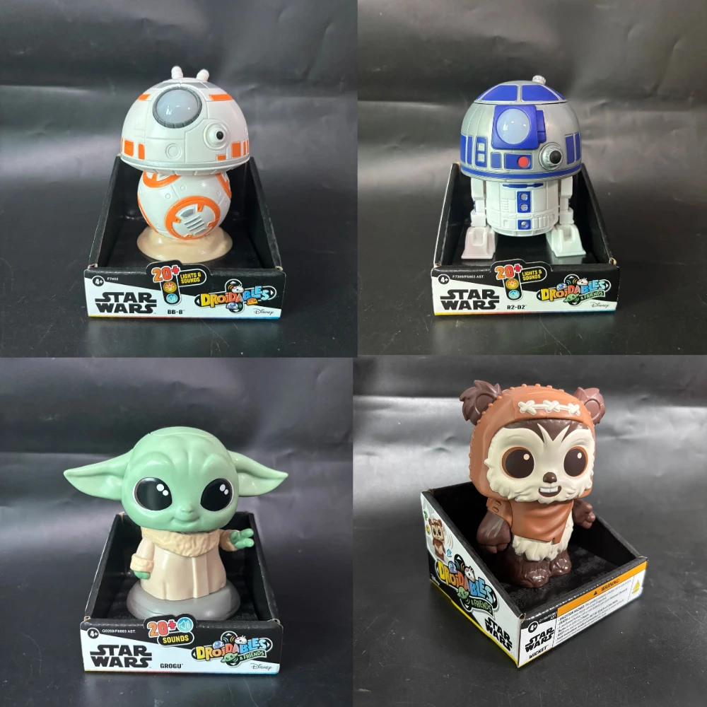 Star Wars Droidables & Friends R2-D2, BB-8 y C1-10P Grogu Chewbacca Droides Articulados con Más de 20 Efectos de Sonido