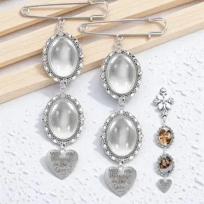 

2 шт., свадебная мемориальная фоторамка, подвески, аксессуары для свадебного букета, принадлежности для самостоятельного изготовления, сплав, пластик, прочная гладкая поверхность