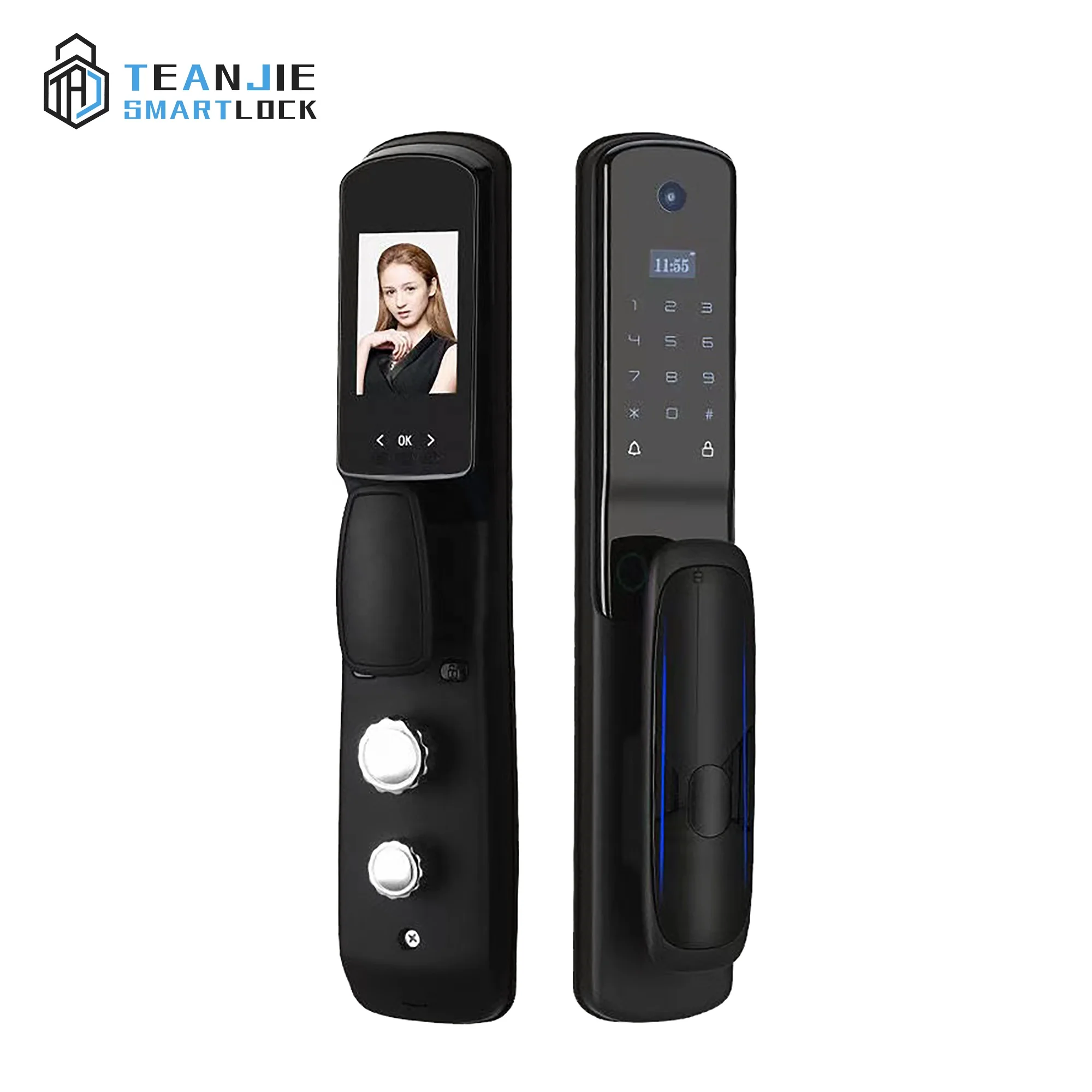 Fingerprint Password Smart Door Lock Security Anti-Theft Lock With Peephole Video Camera