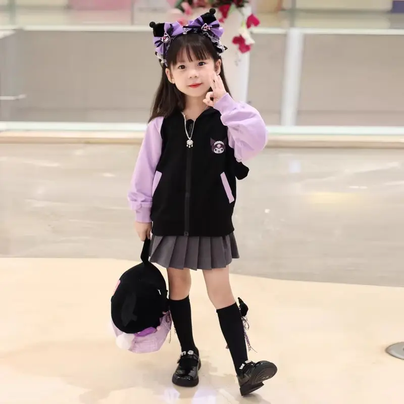 

1pcs Kawaii Sanrio Ins Long Sleeve Coat Spring Autumn Children Cute Cartoon Printed Zipper Casual Jacket Clothing Gifts for Kids