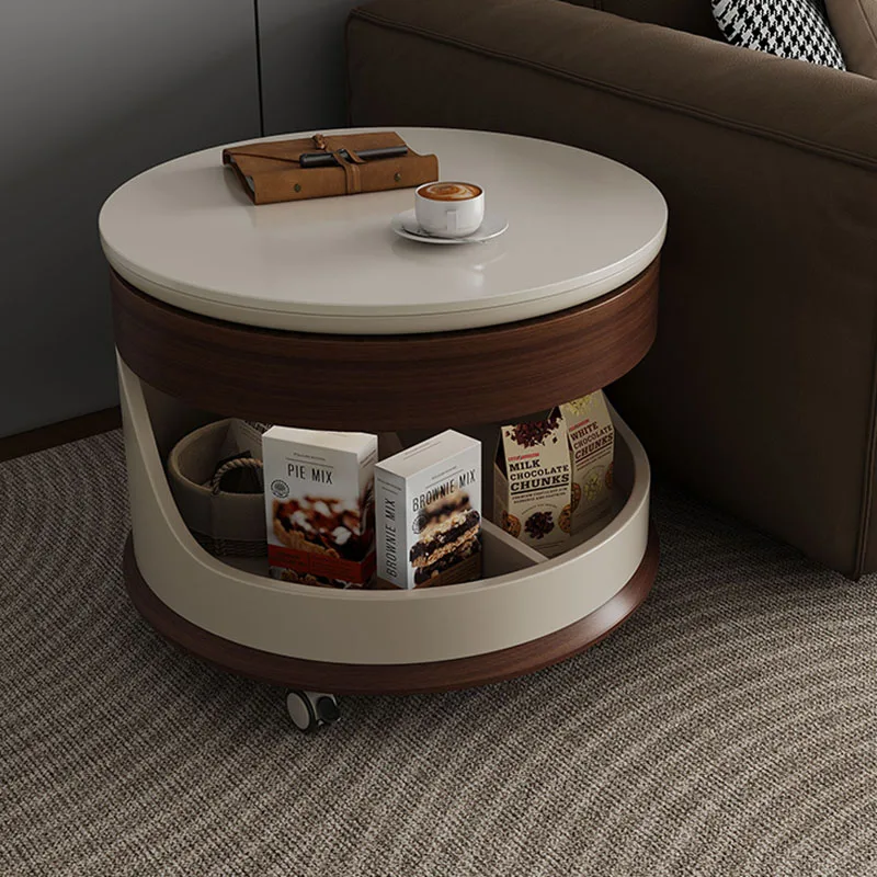 Bedside Center Coffee Table Mobile Small Special Luxury Wood Round Coffee Table Design Tavolo Soggiorno Living Room Furniture