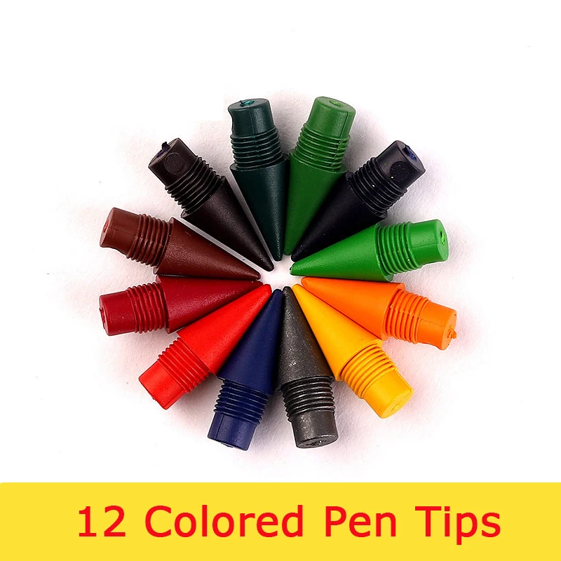 12pcs pen+60pcs Colored Pen Tips Set Bead Infinity Pencils Art Supplies Kids Pencil Cute Korean Stationery