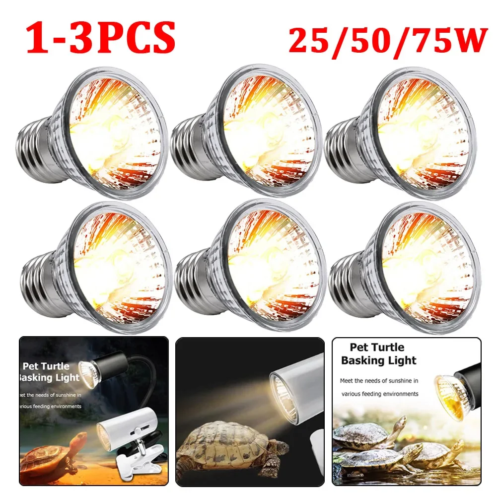 1–3 Stück Reptilienlampe 25/50/75 W UVA + UVB 3.0 Haustier-Wärmelampe, Schildkröte, Sonnen-UV-Glühbirnen, Amphibien, Eidechse, Temperaturregelung