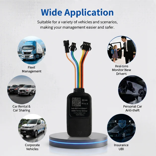 GPS Vehicle Tracker 9-90V EC08B Car Locator GT06 Protocol Real Time Tracking Anti Theft Device Fleet Managemen - view 4
