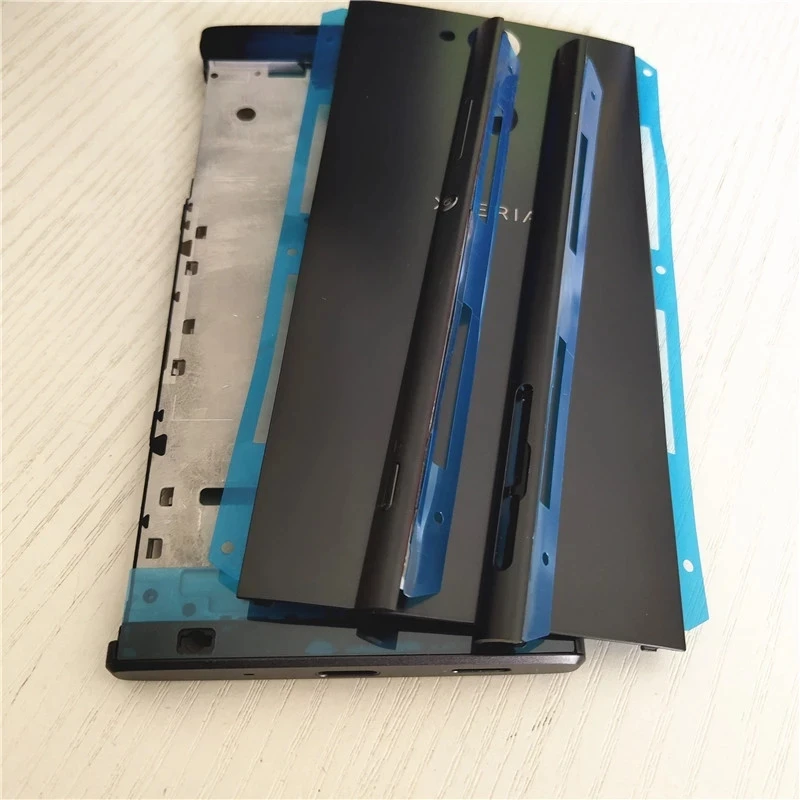 Full Housing Middle Front Frame Bezel + Side Rail Stripe For Sony Xperia XA2 H4133 H4131 H4132 H4113 H3113 With Side Buttons