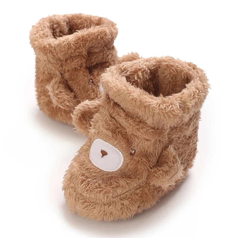 Infant Pre-Walker Shoes Baby Shoes 0-18M Cartoon Sheep Embroidery Plush Warm Winter Baby Booties Daily Casual Footwear