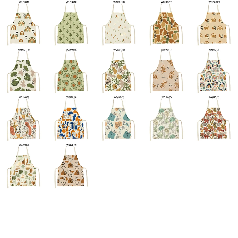 Plant Kitchen Apron Women Pinafore Child Apron 38-47cm Abstract Adult Apron Custom Logo Apron Household Cleaning Supplies 55-68