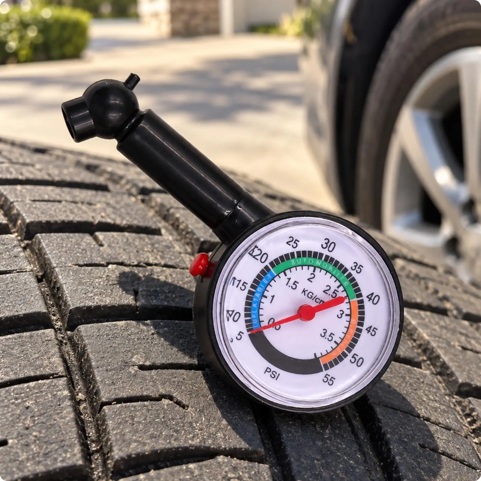 Analog Tire Pressure Gauge Easy to Read Handheld Tire Pressure Gauge Compact Lightweight for Car, Motorcycle Toolkit