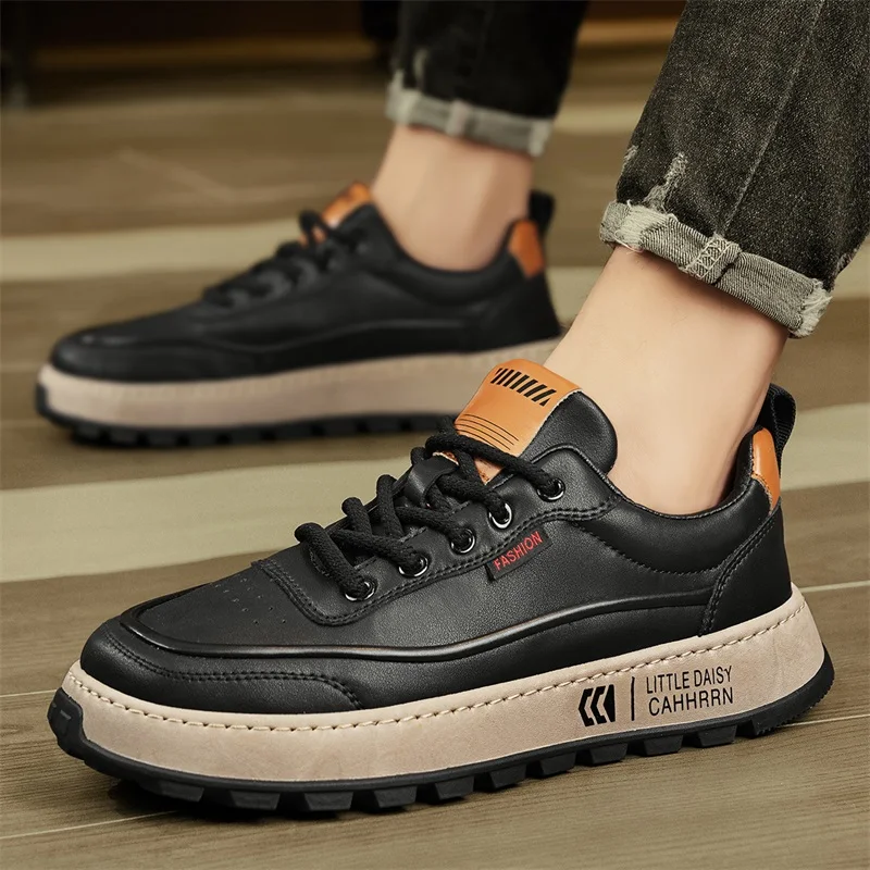 CYYTL Mens Shoes Casual Leather Sneakers Outdoor Platform Fashion Skateboard Luxury Designer Sports Walking Running Male Tennis