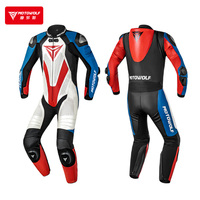 MOTOWOLF JM10 One-piece Riding Leather Suit Cowhide Leather Jacket & Pants for Motorbike Riders
