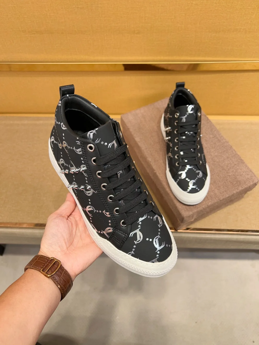 Men's genuine leather casual shoes - comfortable, breathable, high-top shoes, high-quality outdoor sports shoes