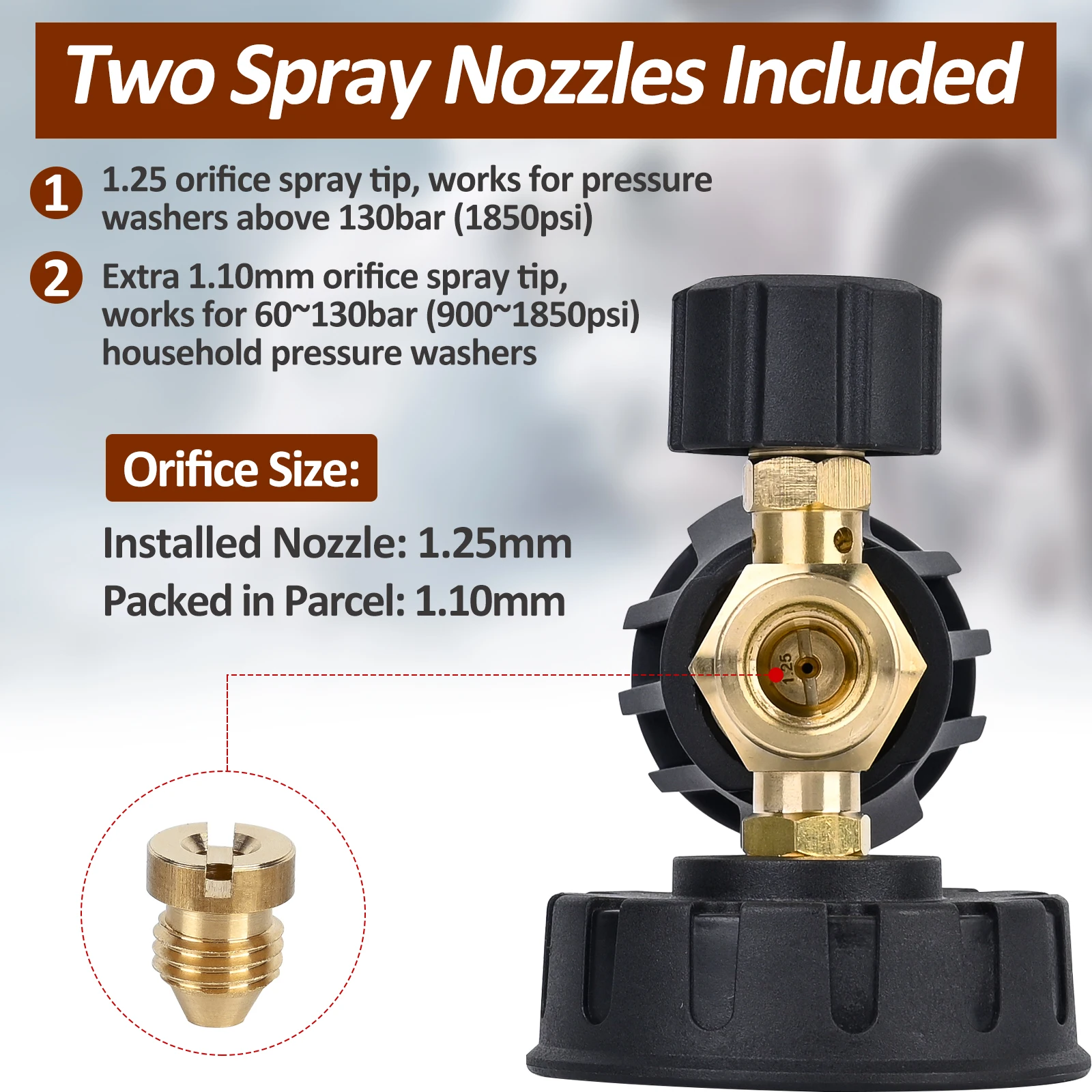 Pressure Washer Foam Cannon 1L, 360°Adjustable Foam Sprayer with 1/4” Quick Connect, for Car Wash and Auto Detailing
