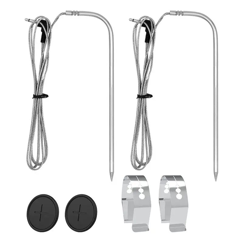 【PLAISIR】For Masterbuilt Gravity Series 560/800/1050 XL Model Compatible 2-Pack Meat Probes Featuring Grill Clips And Grommets