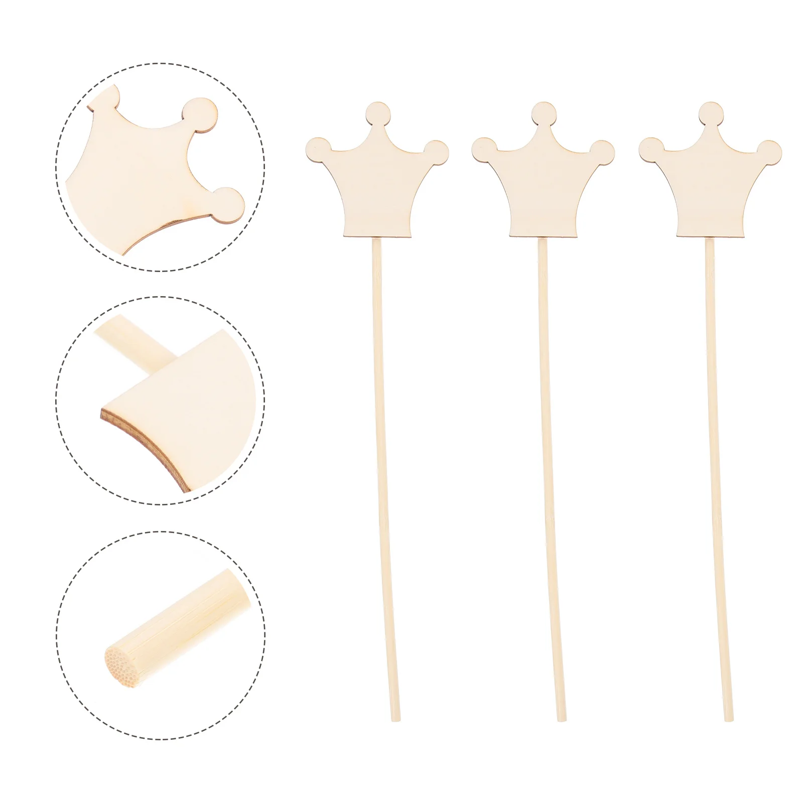 8 قطعة الجنية عصا تاج خشبي DIY بها بنفسك عصا الجنية فارغة اللوحة الإبداعية الحرفية الأطفال يدوية الصنع الديكور هدية الكتابة على الجدران اللوحة #2