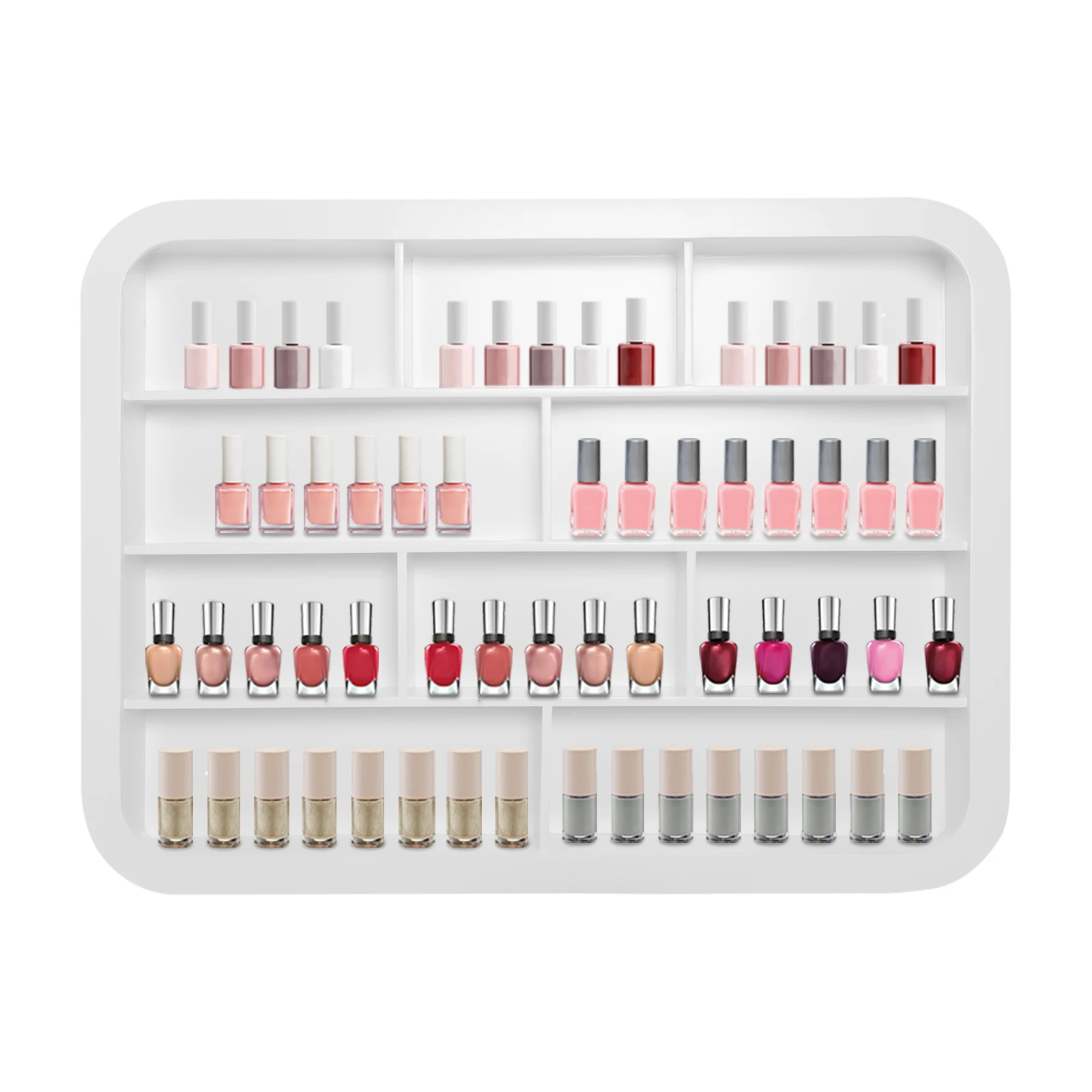 Wall-mounted Nail Polish Storage Rack, Suitable for Nail Salons, Beauty Parlors, Shops and Homes, for Storing and Displaying Nail Polish, Perfume or Essential Oils