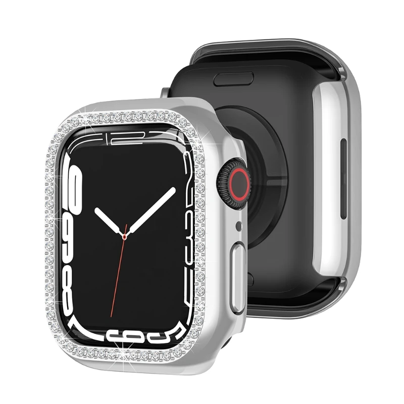 for Apple-Watch7 41/45mm for Smart Watch Shockproof for CASE Diamond Protective for shell Bling-Protector Washable Cover