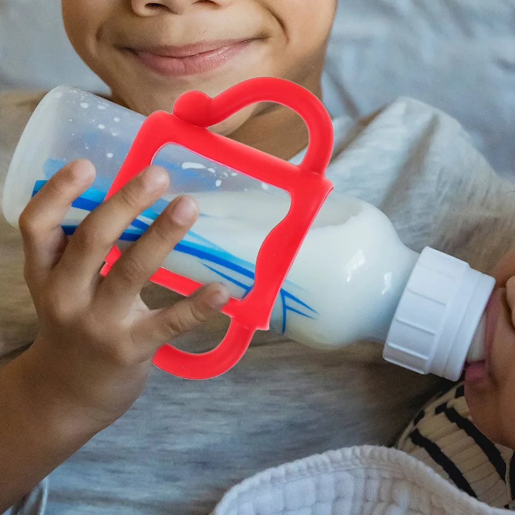 

2Pcs Baby Bottle Handles Soft Silicone Feeding Bottle Grip Universal Detachable Easy Install Lightweight Baby Nursing