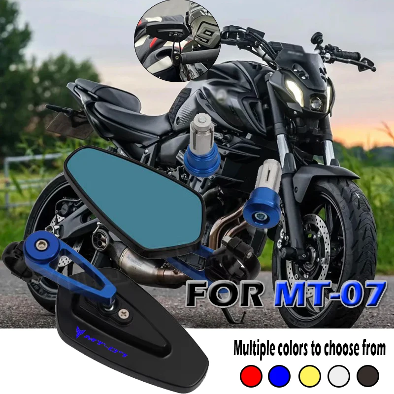 مناسبة ل MT-07 MT 07 دراجة نارية مرآة الرؤية الخلفية CNC المقود مرآة الرؤية الخلفية الملحقات دراجة نارية عالمية #1