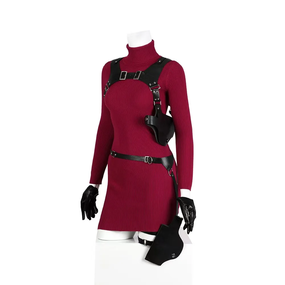 

Game Resident Evil 4 Super Hero Ada Wang Role Playing Costume Halloween Carnival Party Costume Girl Red Tight Disguise Costume