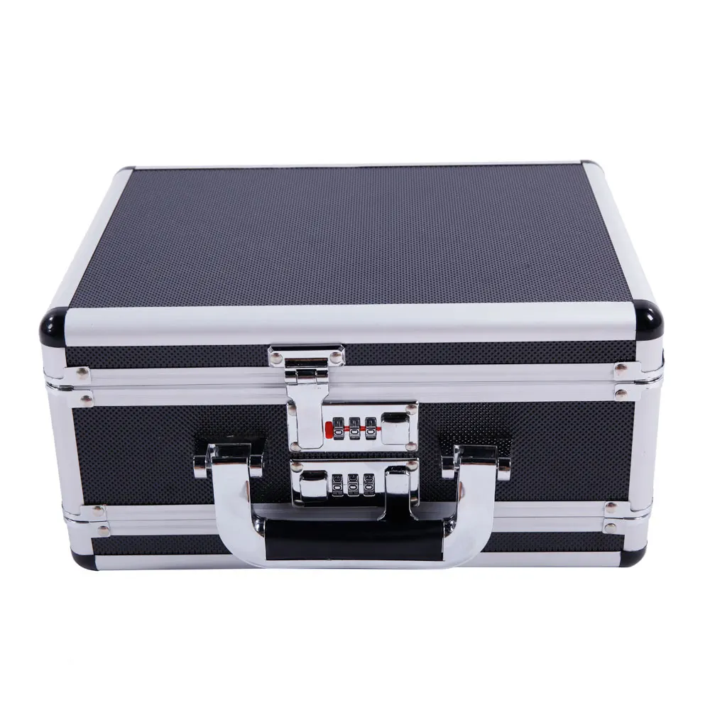 30*15*23cm Aluminum New Framed Locking Gun Pistol HandGun Lock Box Hard Storage Carry Case Black