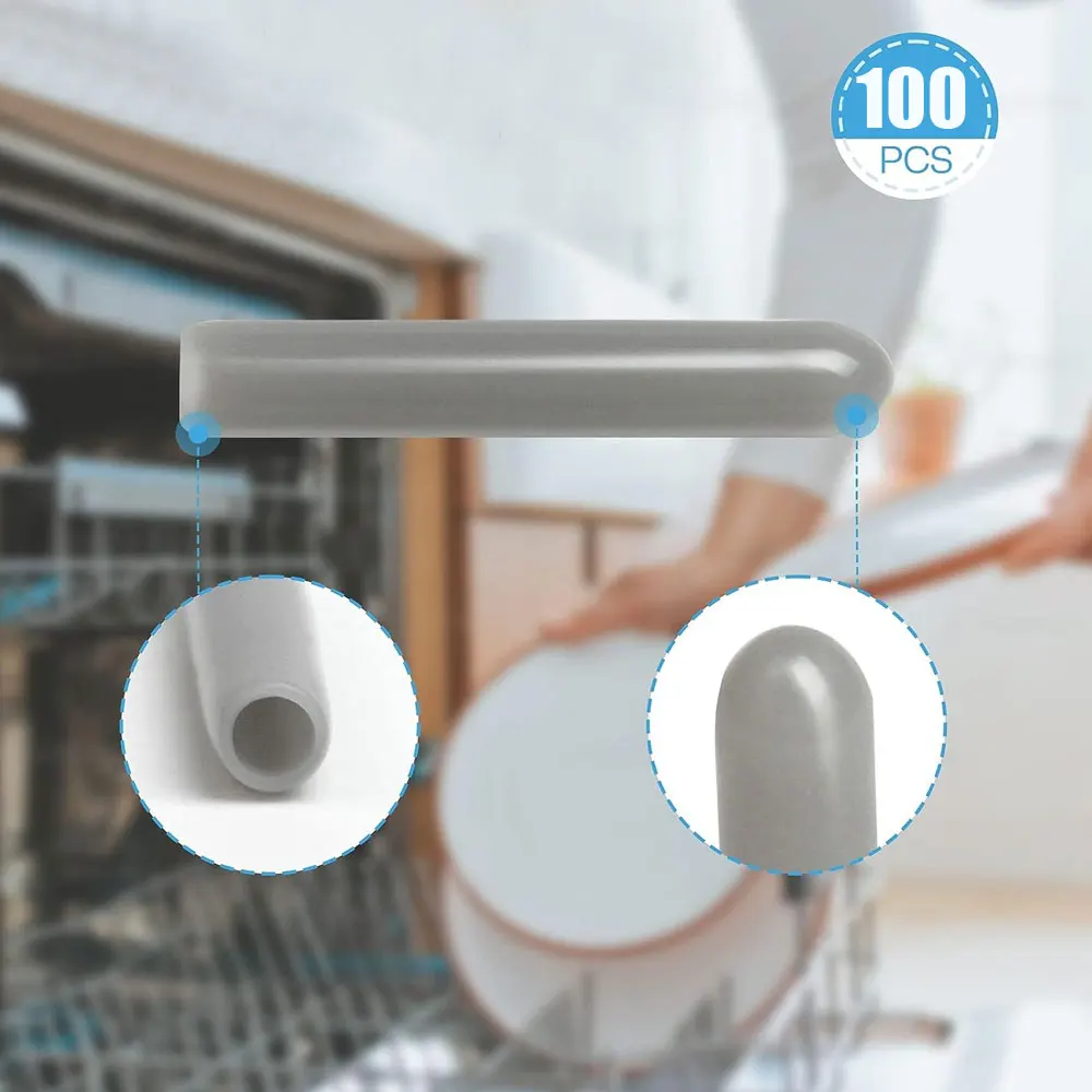 100pcs Dishwasher Rack Caps Tip Cover Cap Flexible Round End Cap Protective Sleeves For Sharp Article To Prevent Collision Cover