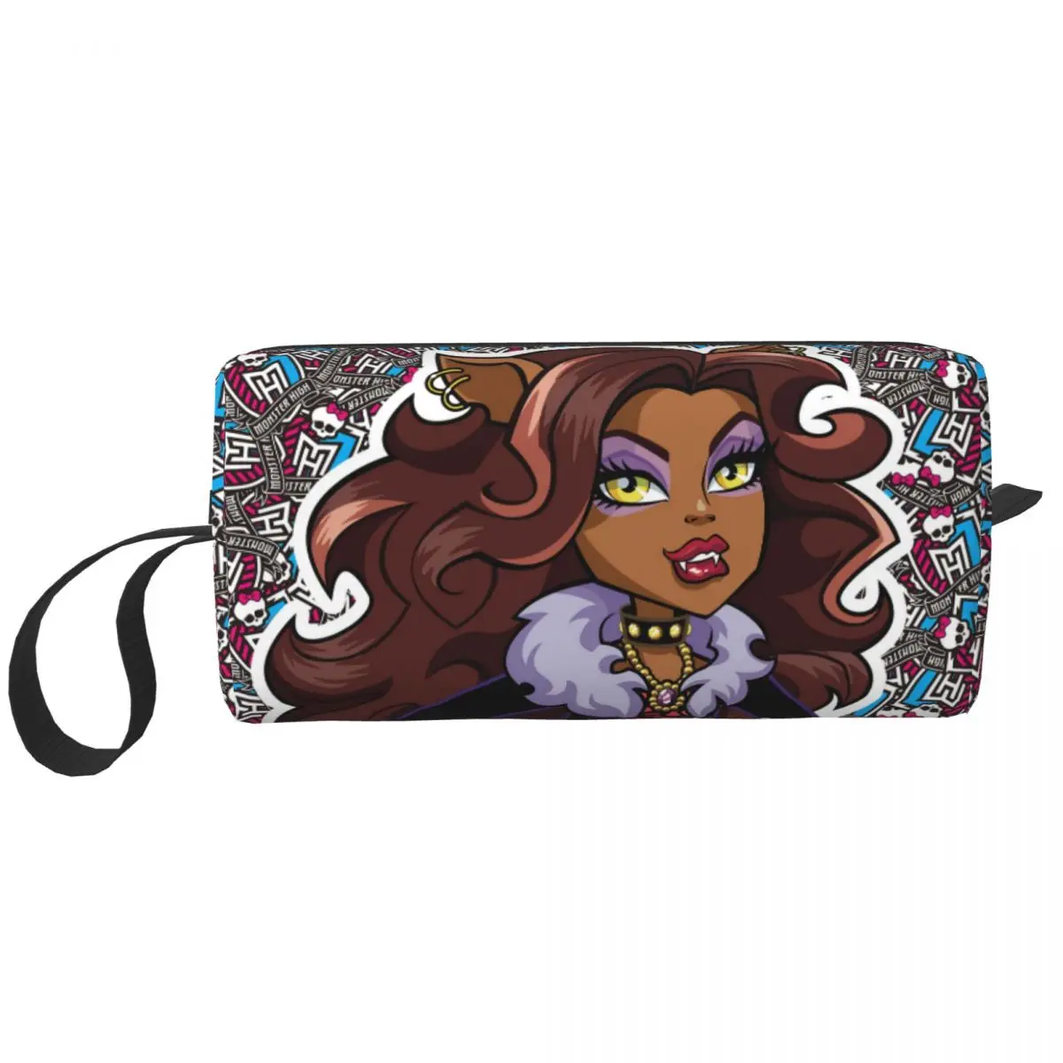 Draculaura Monster High Makeup Bags Cartoon Toiletry Cosmetic Bag Stylish Travel Makeup Organizer Case