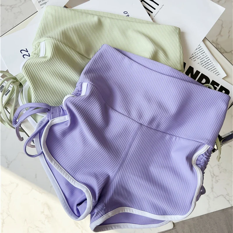 Seksowne sportowe legginsy damskie z wysokim stanem, modelujące pośladki, obcisłe spodenki fitness, spodnie do jogi, letnie spodenki do połowy łydki, koreański styl.