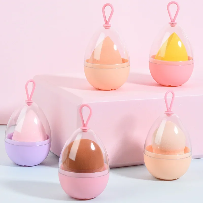 1PC Empty Transparent Puffs Drying Box Storage Case Portable Sponge Stand Cosmetic Egg Shaped Rack Makeup Blender Puff Holder