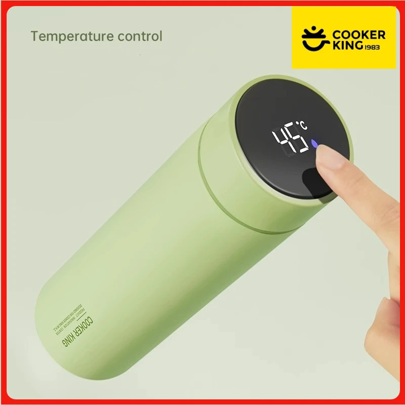 COOKER KING Intelligenter isolierter Becher aus Edelstahl 316, Temperatur-Wasserbecher, männlicher und weiblicher, tragbarer High-End-Business-Becher