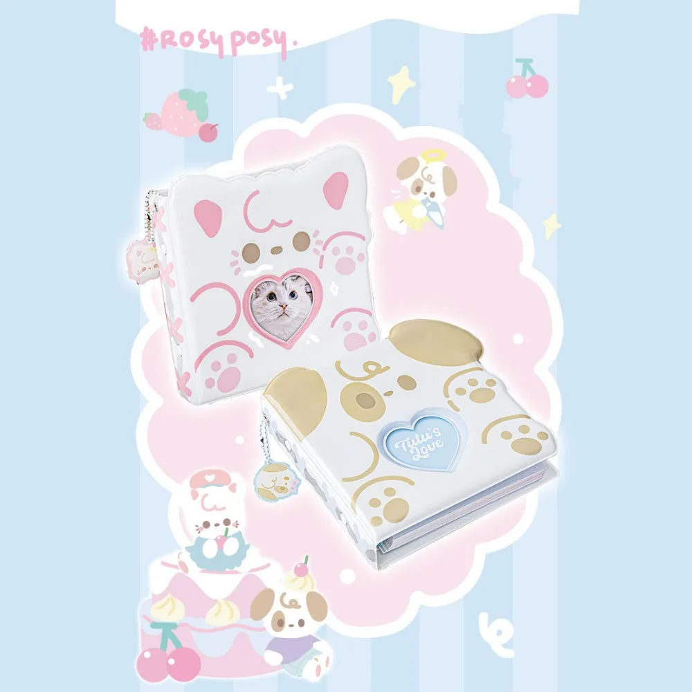 Removable Plush Binder Photocard Holder Color Page Photo Albums Plush Puppy Loopbook Booklet Puppy Puppy Cat Photocard Holder