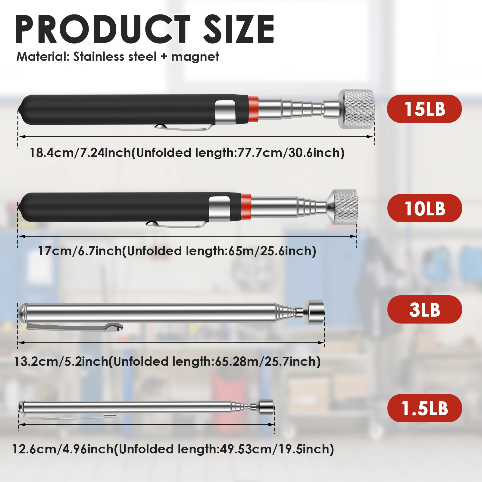 伸縮式磁気ペン ポータブル金属加工便利ツール マグネット容量 - Fishing Rod Travel のレビューと価格