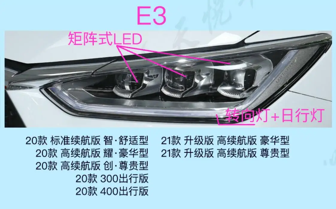 1 pz paraurti auto faro Per BYD E2 E3 faro ALL IN LED 2019 ~ 2023y accessori auto lampada frontale per BYD E3 E2 fendinebbia