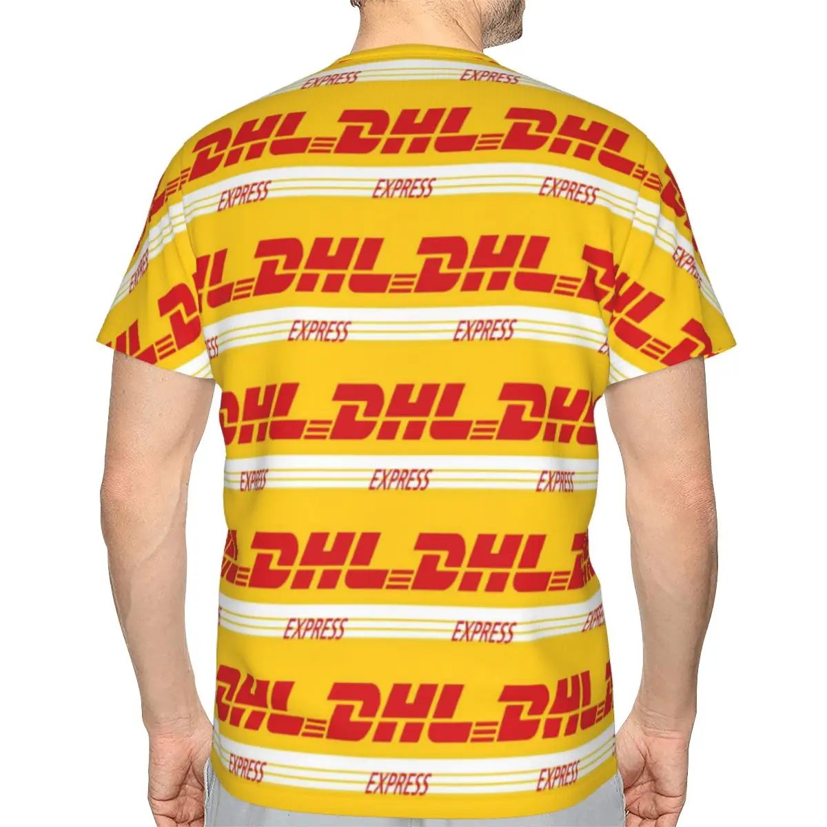 Global Express DHL 100% Cotton T-Shirt Men'sFunny T Shirts Men Round Neck Short Sleeve