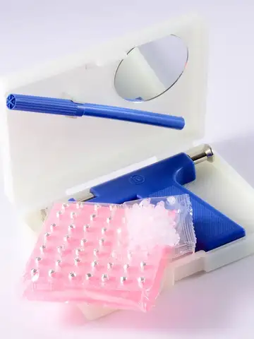 Professional Ear Piercing Gun Tool Set Professional Ear Piercing Gun Tool Set 98pcs Ear Studs Steel Ear Nose Navel Body Piercing