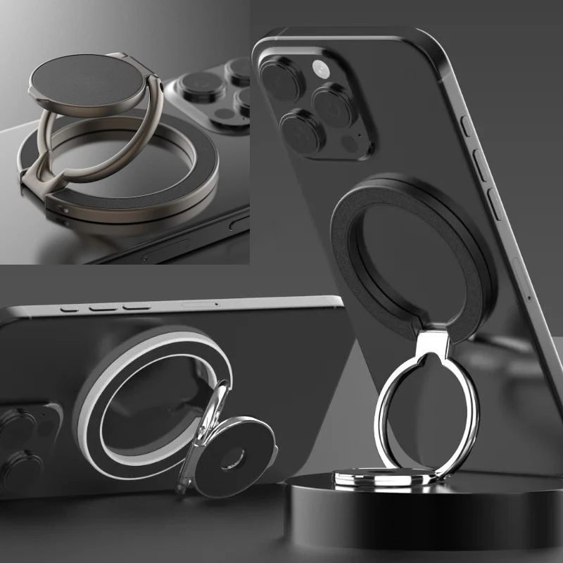 Para magsafe metal magnético 1 pçs forte sucção rotativa dupla e face sincronização liga portátil universal desktop criativo