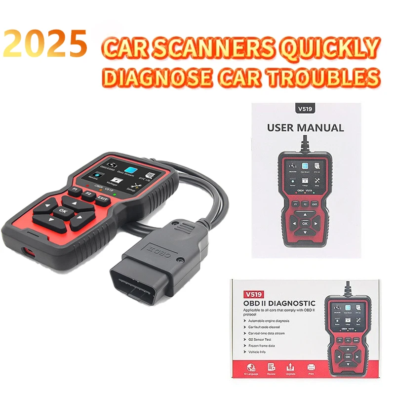 

Сканер OBD V519, детектор неисправностей автомобиля, многоязычный считыватель автомобильных кодов, автомобильный диагностический инструмент OBD V519