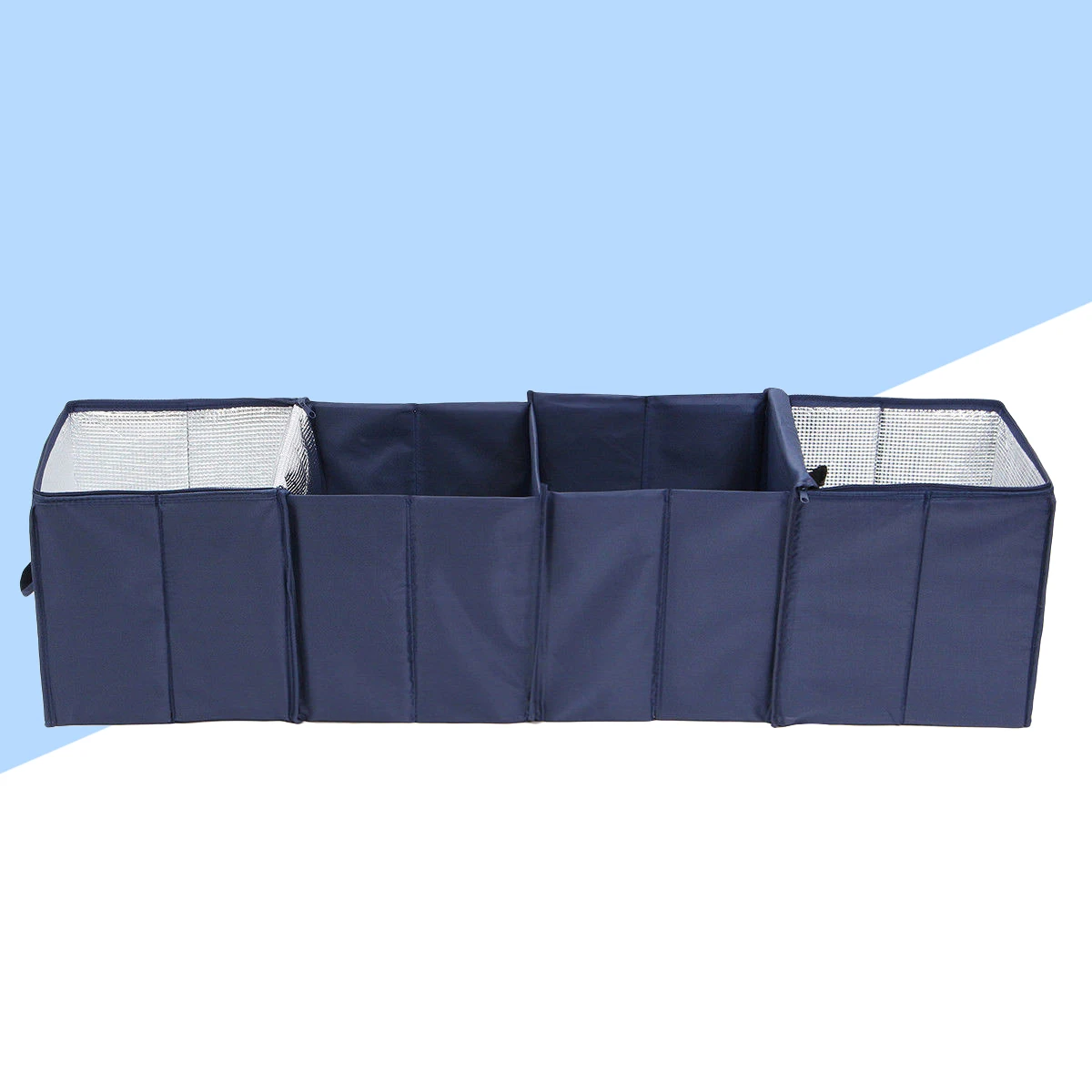 

Foldable Trunk Storage Box Container Large Capacity Car Organizer 4 Grids Bin Durable Pvc Material With Handles For Grocery