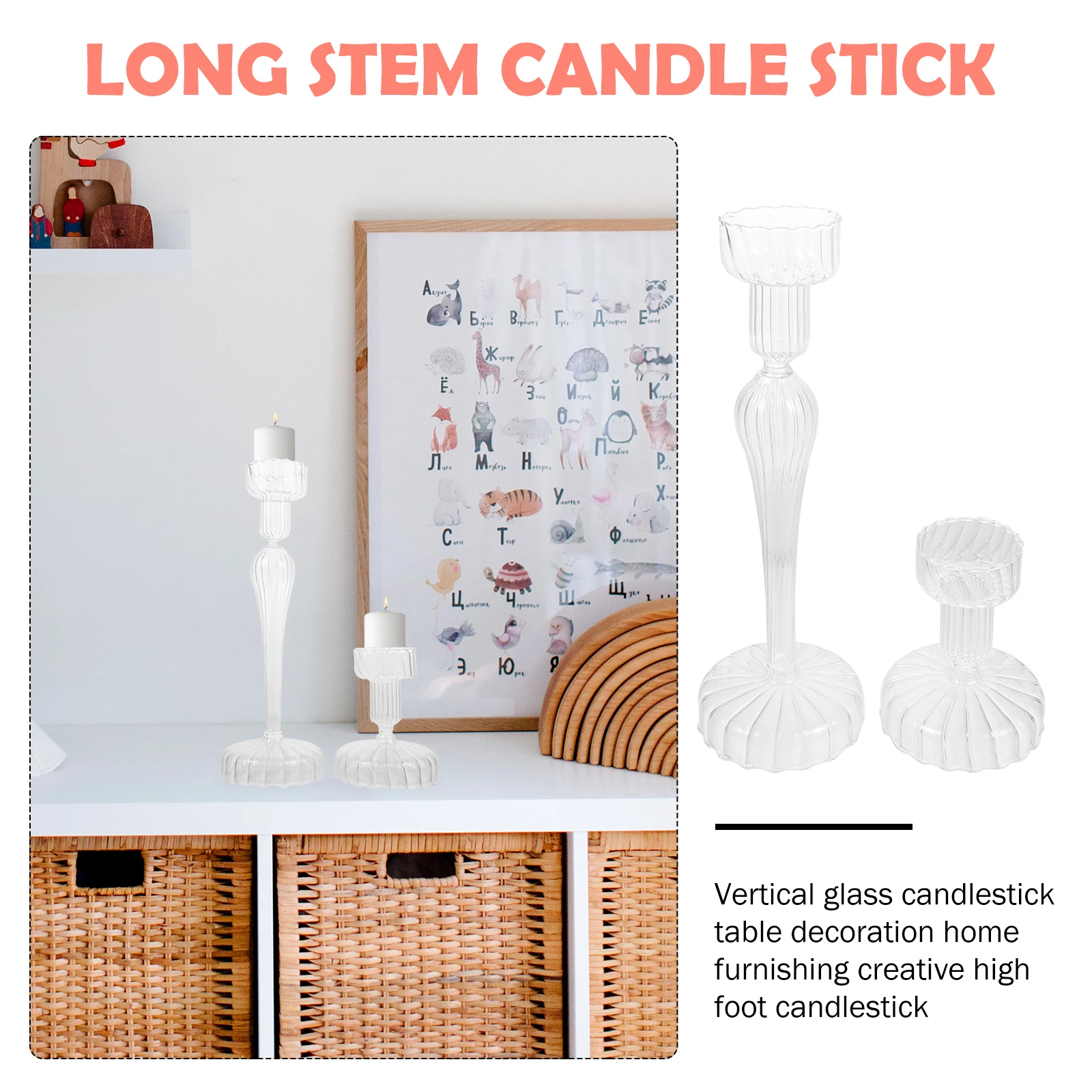 2 قطعة حوامل مخططة زجاجية شمعدانات قائمة إبداعية ديكور أنيق لحامل مخطط هووسورمينغ #1