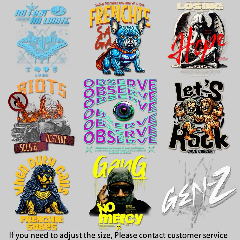 Skull Surf Art Hand Dream Graphic Burning Rose Design Iron-on Transfers for Clothing Vivid Color Transfer DIY Decoration