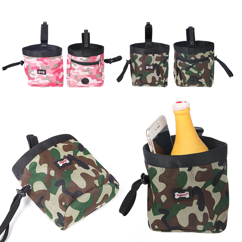 Pet Dog Puppy Travel Training Walking Treat Bag Feed Food Pouch with Bags Dispenser And Belt Clip