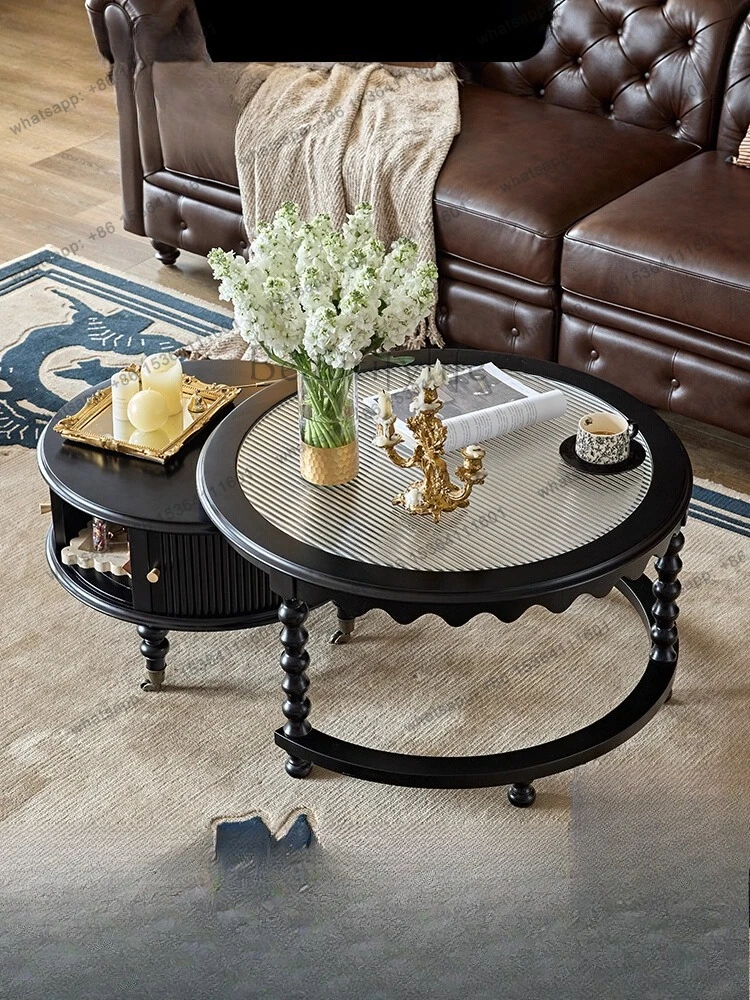 

American retro solid wood coffee table living room home combination coffee table small apartment
