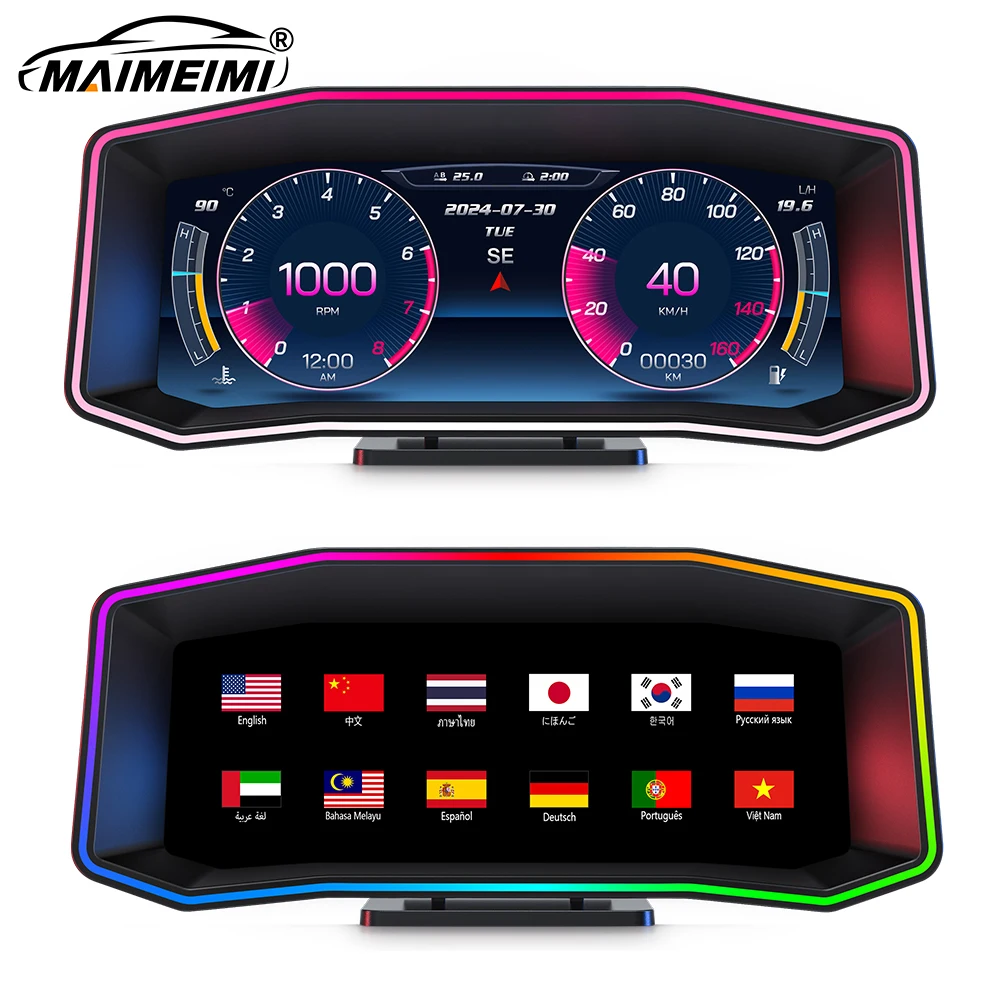 yZ[zP4 HUD OBD2 & GPS ԃwbhAbvfBXvCX}[g׃Xs[h[^[I{[hRs[^Rs