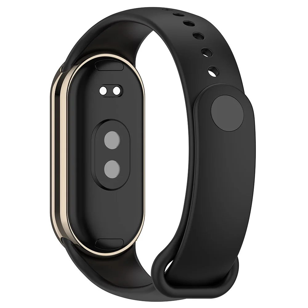 حزام معصم من السيليكون لسوار المعصم Xiaomi Mi Band 8/9 NFC مع موصل معدني